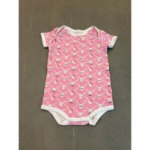 Roberta Roller Rabbit Pima Cotton Pink Holiday Reindeer Onesie 6/9M EUC
